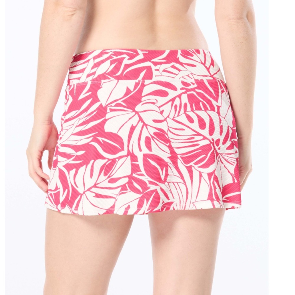 BEACH HOUSE PRINTED EMMA SWIM SKORT - JUNGLE PALMS ROSE - Picture 2 of 9